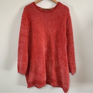Women Within Salmon Chunky Chenille Knitted Oversized Sweated Jumper Size 1X